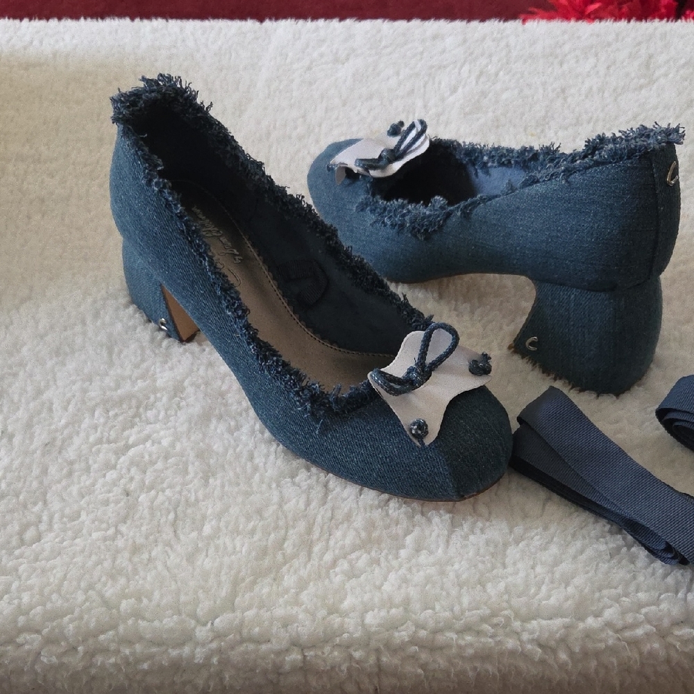 Circus by Sam Edelman Blue Denim Heels with Bow